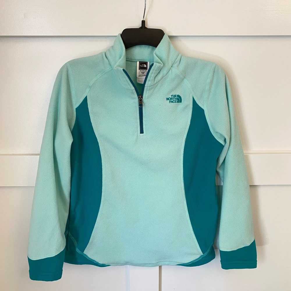 Girls XL North Face 3/4 zip fleece EUC